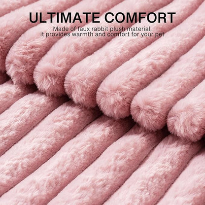 MEWOOFUN Cat Beds for Indoor Cats, Washable Dog Bed for Small Dogs, Round Pet Bed for Puppies and Kittens (Pink, 20"x20"x8")