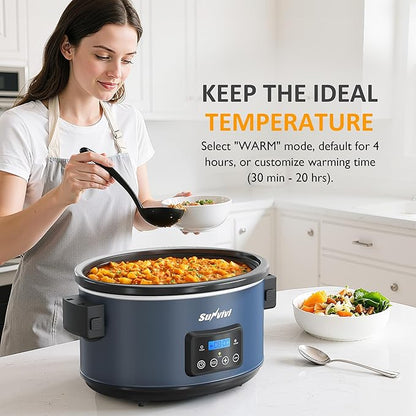Sunvivi 8.5 Quart Programmable Slow Cooker: Multi-Cooker Food Warmer
