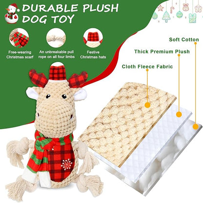 Christmas Dog Toy, Large Dog Toy, Tug of War Toys Dog Chew Toy, Squeaky Dog Toys, Durable Dog Toys for Small/Medium/Large Doys
