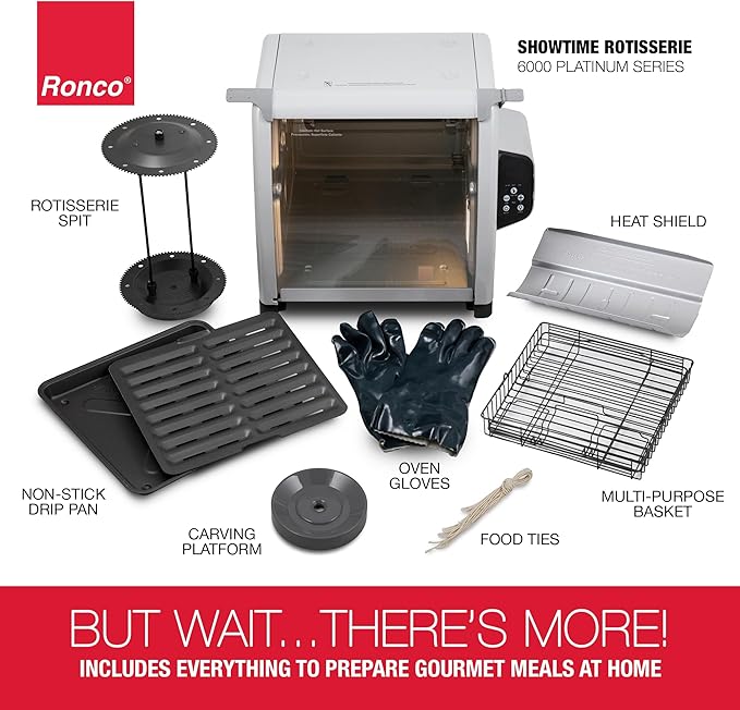 Ronco 6000 Platinum Series Rotisserie Oven, Digital Display, 12-Pound Capacity