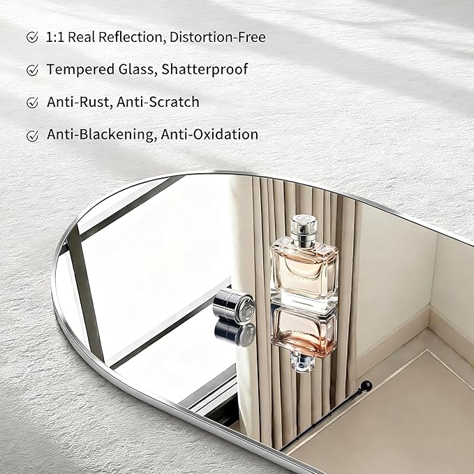 CIRCUMI Arched Wall Mirror, Metal Frame, Large Size