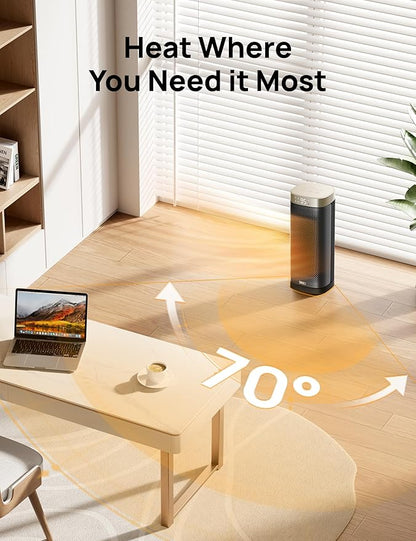 DREO Space Heaters for Indoor Use Large Room, 70 ° Oscillation, Fast Heating