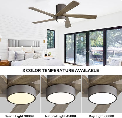 WINGBO 54 Inch Flush Mount DC Ceiling Fan