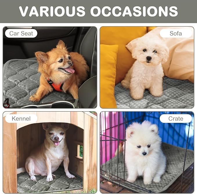 4 Pack Self Warming Cat Mat Self Heating Cat Pad Warm Thermal Pet Bed Washable Dog Crate Pad Body Heat Dog Bed Mat Blanket Non Slip Bottom for Outdoor Indoor Pets