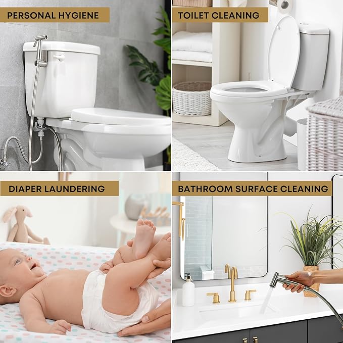 Purrfectzone Bidet Sprayer for Toilet, Handheld Sprayer Kit, Cloth Diaper