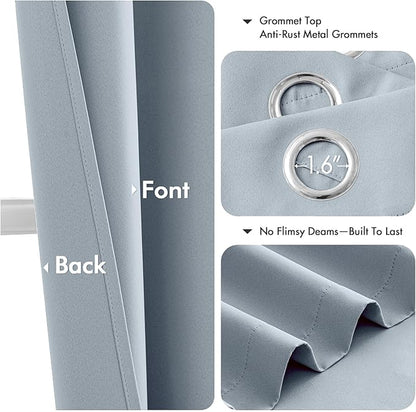 MIULEE Light Blue Blackout Curtains