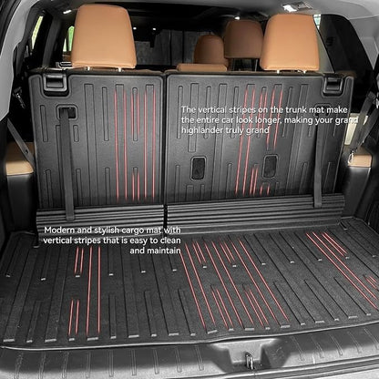 Cargo Liner for 2026 2025 2024 Grand Highlander Accessories, Cargo Mat Seat Backrest 2 in 1 Mat All-Weather TPE Back Seat Protector Trunk Mat for Grand Highlander Accessories