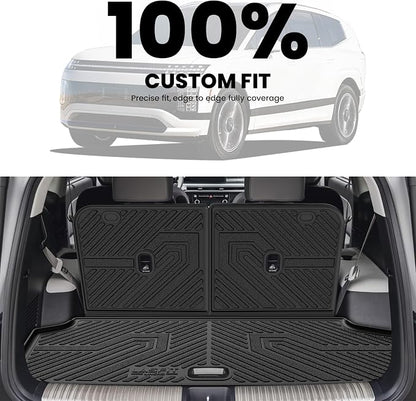 LASFIT Backrest & Cargo Mats for Hyundai Ioniq 9 2026, All Weather TPE Custom Fit Hyundai Ioniq 9 2026 Full Set Car Accessories Backrest Mats & Trunk Liners,Black