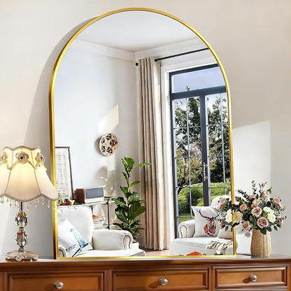 CIRCUMI Arched Wall Mirror, Metal Frame, Large Size