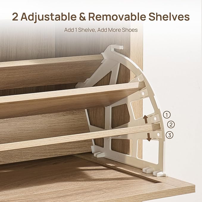 SICOTAS Rattan Shoe Storage Cabinet