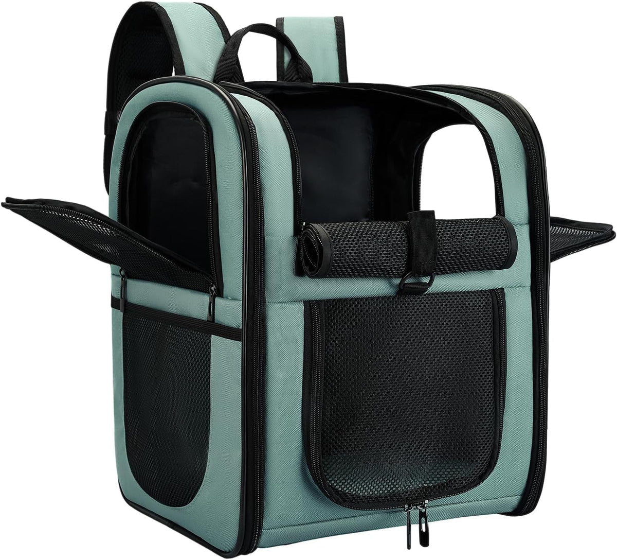 Apollo Walker Dog & Cat Carrier Backpack for 4-15lb Pets - Ventilated Safe Design with Padded Back Support, Breathable Mesh Pet Backpack for Hiking, Travel, Outdoor (Blue)