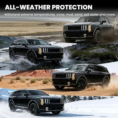 LASFIT Floor Mats for Kia Telluride 2027 (Only Fit Gas, Not Fit Hybrid), All Weather TPE Custom Fit Floor Liners 1st & 2nd & 3rd Row Car Mats Accessories, Black