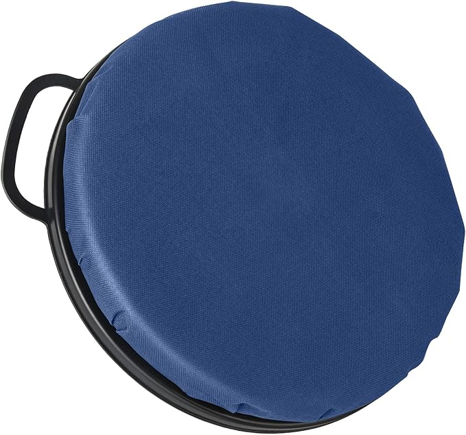 Foxtune 360-Degree Swivel Bucket Seat, 5 Gallon Bucket Lid, Spin Bucket Seat Cushion, Silent, Comfortable, Water-Resistant, for Fishing, Gardening, Hunting and Camping (Dark Blue)