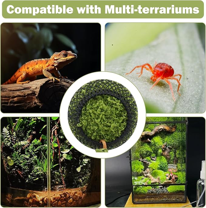 Reptile Hide with 2pcs Strong Magnet, Leather Jumping Spider Hideout with Magnet - Mesh Natural Habitat Decor for Spider Enclosures, Reptiles & Amphibians - Secure Hiding Cave Accessories