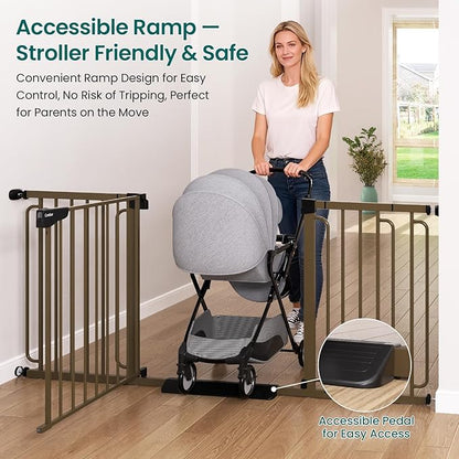 Cumbor Extra Wide Baby Gate, 36.6-69" Walk-Through Dog Gate