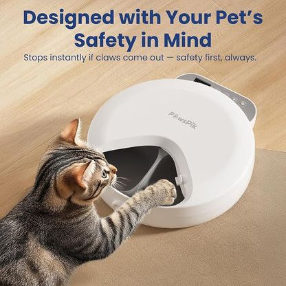 Smart 4-Meal Automatic Wet Food Pet Feeder, 4-Cup Capacity | Programmable Timer for Wet & Dry Food, Cordless, with Ice Packs, Dog & Cat Feeder, White