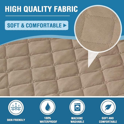 H.VERSAILTEX 100% Waterproof Couch Cover Chair Sofa Slipcover Furniture Protector for Pets Kids Children Dog Cat with Non-Skid Backing (Chair, French Oak)