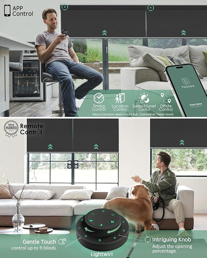 Yoolax Motorized Blinds with Remote, Waterproof Smart Blinds