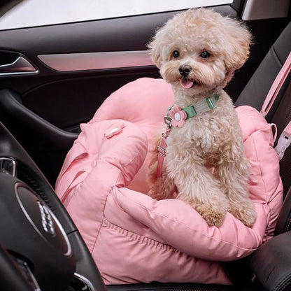 VETRESKA Dog Carrier Dog Car Seat for Small Dogs - Washable Cat Carrier Portable Puppy Bed for Car Seat of Easy Installation Pet Travel Carrier Bed with Storage Pocket & Safety Clip-On Leas | Portable Puppy Bed for Car Seat of Easy Installation Pet Tra...