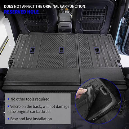Rongtaod Floor Mats Compatible with 2021-2025 2026 Ford Bronco 4 Door Trunk Mat Cargo Mat Cargo Liner All Weather Back Seat Cover Protector 2025 Bronco Accessories (Set of 9 Mats)