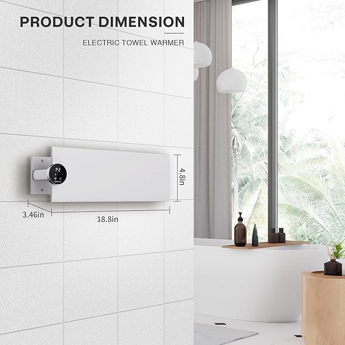 K&KALONZO Electric Towel Warmer, 18.8" W x 4.8" H Wall-Mounted Towel Heater