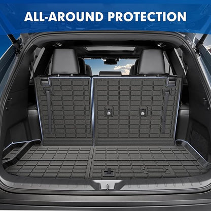 Mixsuper Cargo Liner for Toyota Grand Highlander 2024-2026, All Weather All-in-One Trunk & Backrest Mat, TPE Rear Seat Protector Accessories