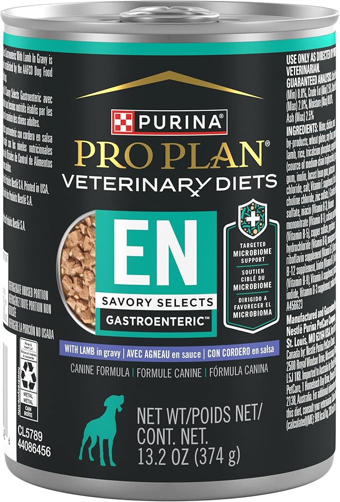 Pro Plan Veterinary Diets Purina EN Savory Selects Gastroenteric with Lamb in Gravy Canine Formula Gastrointestinal Dog Food - (Pack of 12) 13.3 oz. Cans