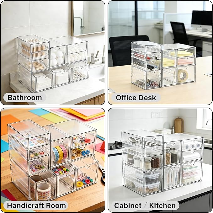 Prsildan Acrylic Drawer Makeup Organizer