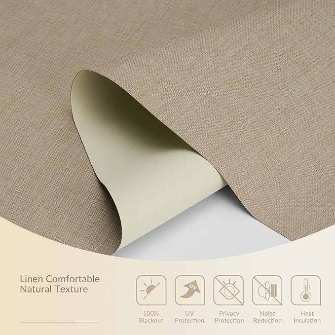 Boolegon Motorized 100% Blackout Roller Blinds