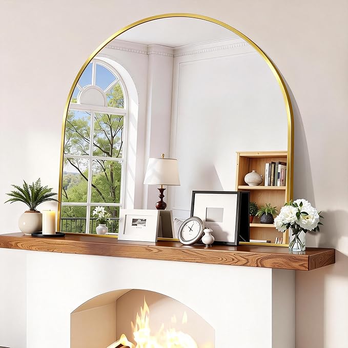 CIRCUMI Arched Wall Mirror, Metal Frame, Large Size