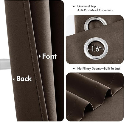 MIULEE Chocolate Brown Blackout Curtains