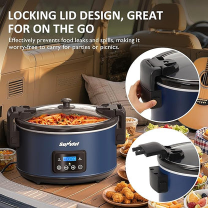Sunvivi 8.5 Quart Programmable Slow Cooker: Multi-Cooker Food Warmer