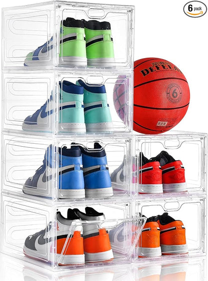 6 Pack Large Shoe Storage Box, Shoe Containers