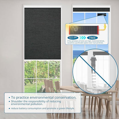 DENFOON Motorized Blinds with Remote Control, Custom Blackout Smart Blinds
