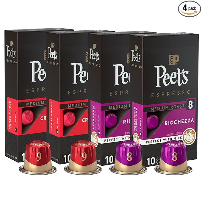 Peet's Coffee, Medium Roast Espresso Capsules Variety Pack, Compatible
