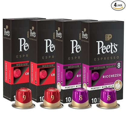 Peet's Coffee, Medium Roast Espresso Capsules Variety Pack, Compatible