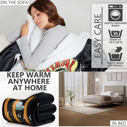 Friends TV Show Heated Blanket Electric, King Size Luxurious Fleece Weighted