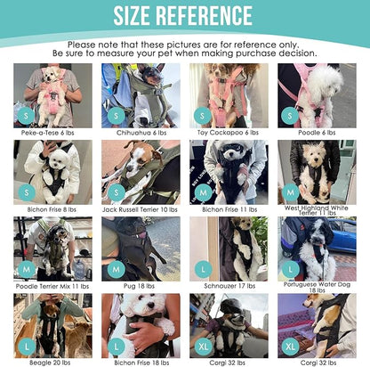 Lukovee Dog Backpack Carrier, Adjustable Front Carrier for Small Breeds | Legs Out Easy-fit, Hands Free, Lightweight, Dog Chest Pack for Hiking Travel Cycling Outdoor (GR,Small)