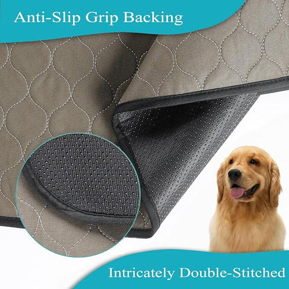 Bunlitent Washable Pee Pads for Dogs 36" x 41", 5 Pack, Reusable Puppy Pads | Reusable, Quick Dry, Anti-Slip, Waterproof, Whelping Pad for Pet, Playpen, Incontinence, Housebreaking, Training, Brown