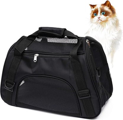 Pet Carrier Soft-Sided Carriers for Cat Carriers Dog Carrier for Small Medium Cats Dogs Puppies Pet Carrier Airline Approved Cat Dog Pet Travel Carrier (Small, Black)
