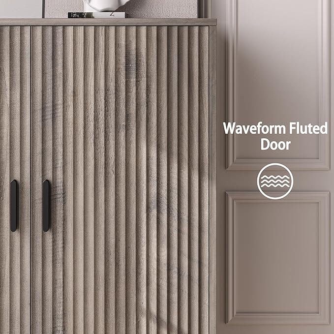4-Tier Fluted Shoe Cabinet
