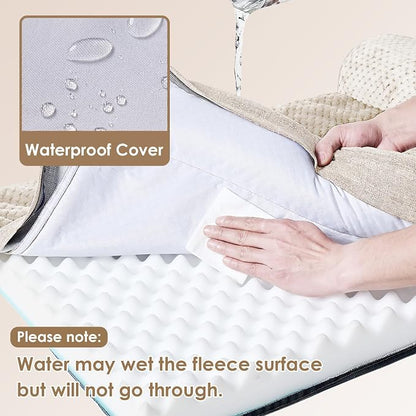 EHEYCIGA Extra Large Dog Bed Othorpedic, Memory Foam XL Dog Bed with Washable Removable Cover, Waterproof Pet Sofa Couch XLarge Size Dogs with Nonskid Bottom, 44x32x6.5, Beige | Washable Removable Cover, Waterproof Flat Pet Sofa Couch with Nonskid Bott...