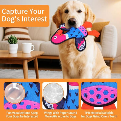 Interactive Squeaky Dog Toys,Crinkle Dog Toy to Keep Them Busy,Colorful Absurd Duck Dog Toys,Fun for Indoor Puppies,Chewing and Playing(Blue)