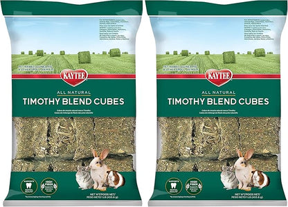 Kaytee Timothy Hay Blend Cubes for Pet Rabbits, Guinea Pigs, Chinchillas, and Other Small Animals, 1 Pound, (Pack of 2)