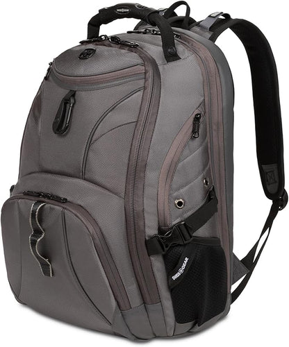 SWISSGEAR 1900 ScanSmart TSA Laptop Backpack Fits 17 Inch Laptop with RFID Protection and Tablet Pocket, Sting Grey Ballistic, 19-Inch