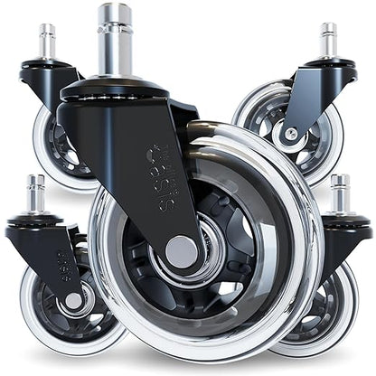The Office Oasis Original Roller Style Office Chair Wheels (As Seen On PBS) - Only Compatible with IKEA Brand Chairs