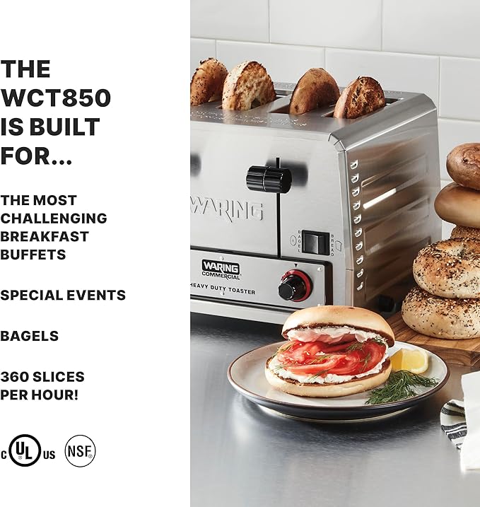 Waring Commercial WCT805 4-Slice Heavy Duty Commercial Pop-Up Bread/Bagel