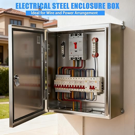 Electrical Enclosure 24x16x8, 304 Stainless Steel Enclosure IP66 Waterproof and