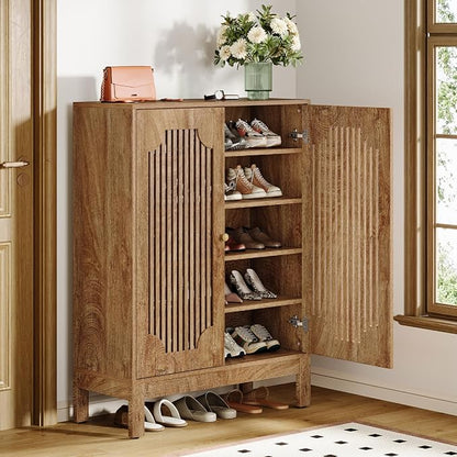 Tribesigns Shoe Cabinet with Doors, 5-Tier Shoe Storage Cabinet with Adjustable