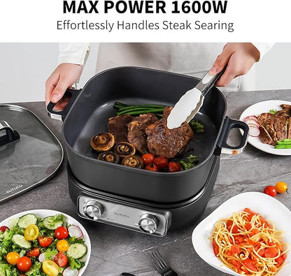 Electric Skillet 6-Quart Hot Pot Nonstick